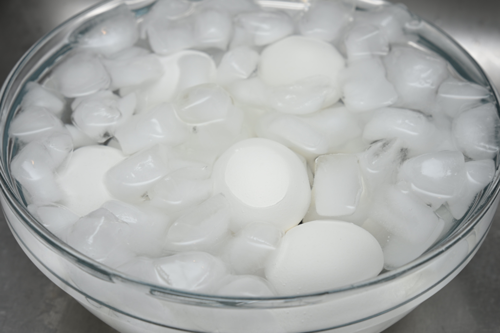 Ice bath immediately after cooking