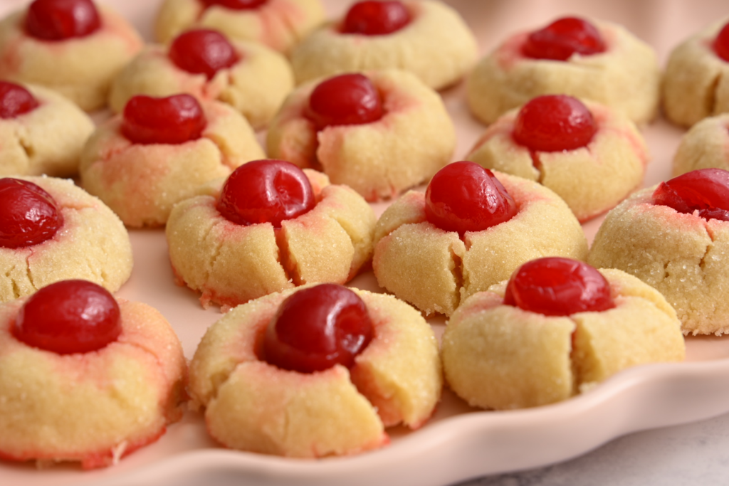 Cherry Topped Butter Cookies