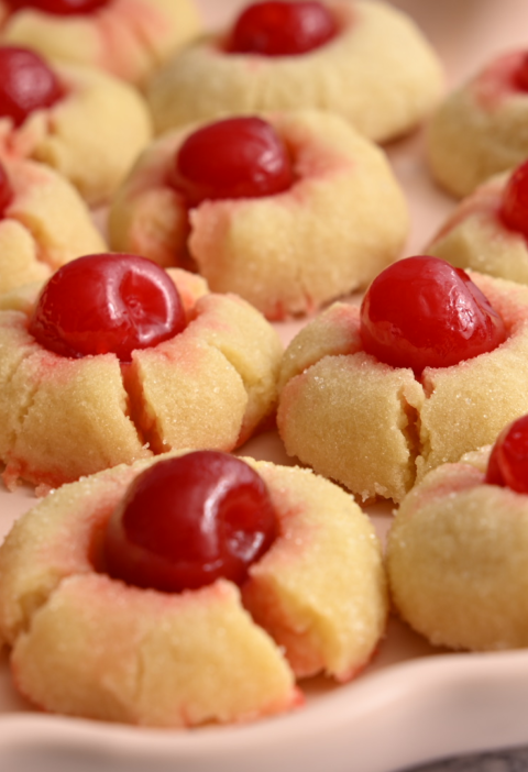 Cherry Topped Butter Cookies