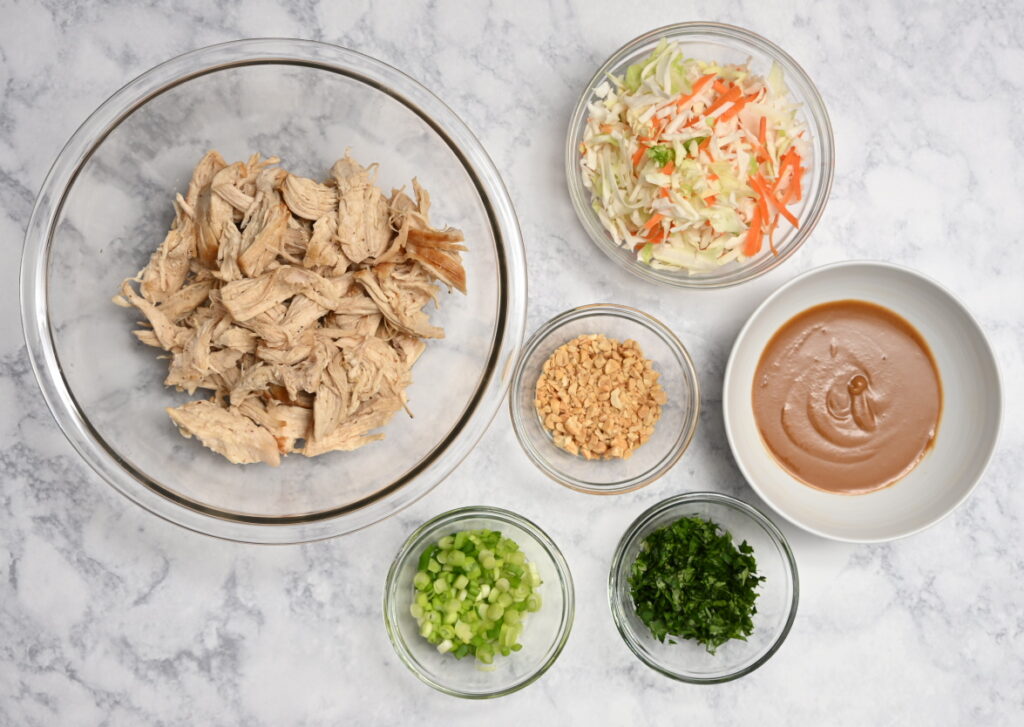 Ingredients for Thai chicken salad