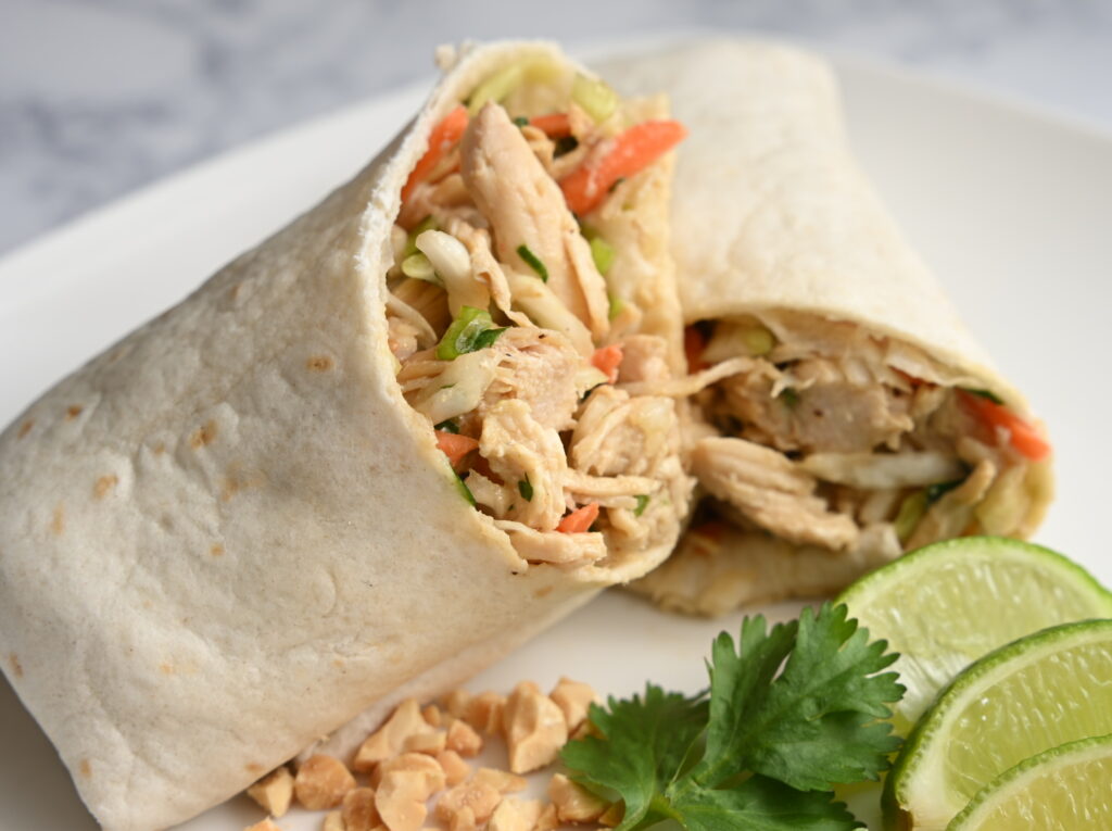 Thai chicken salad wrap