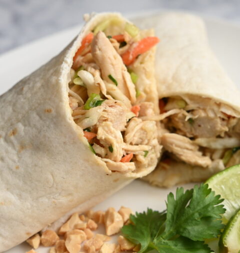 Thai chicken salad wrap
