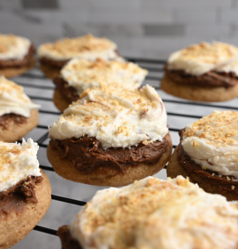 frosted s'mores cookies