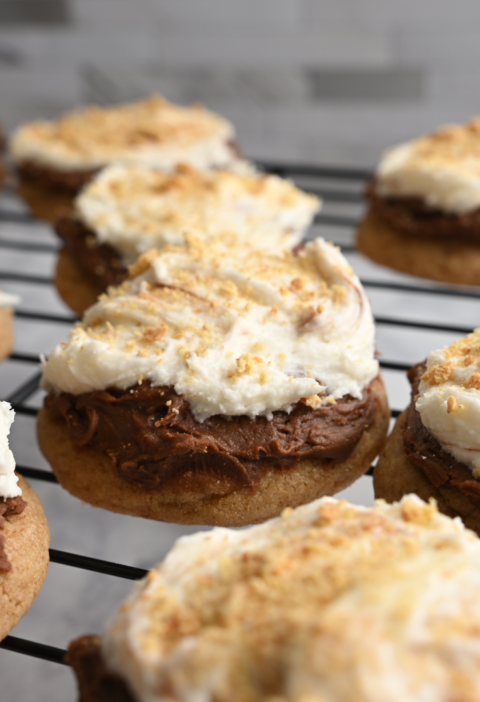 frosted s'mores cookies