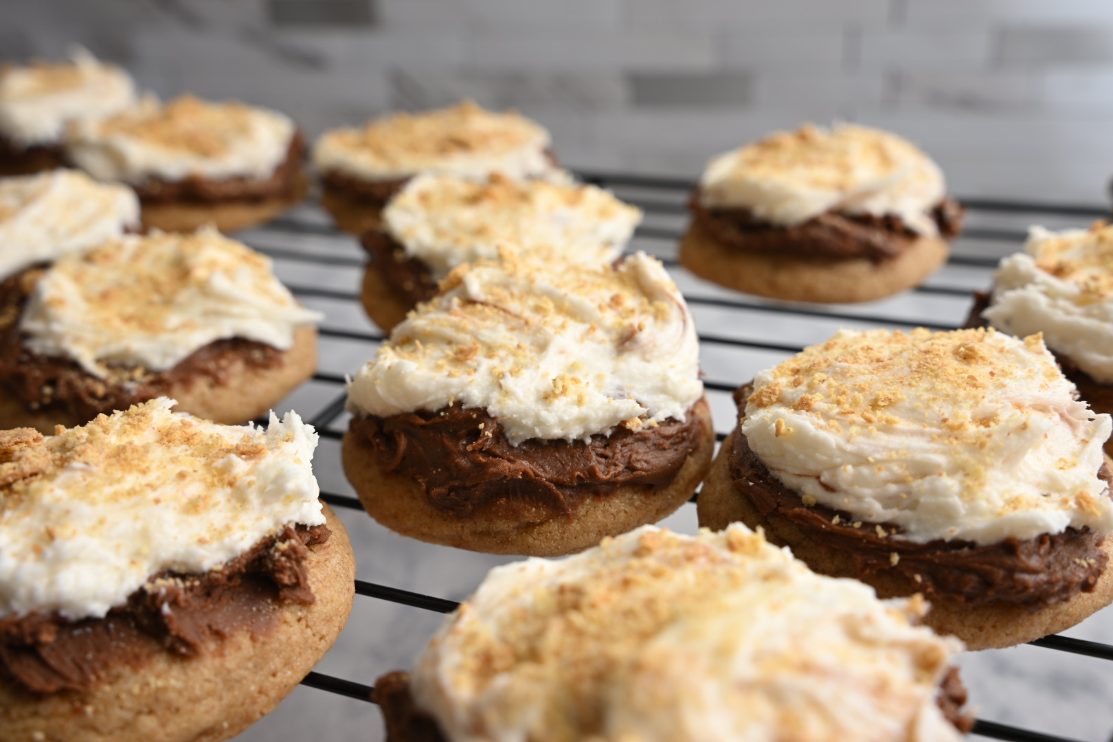 frosted s'mores cookies