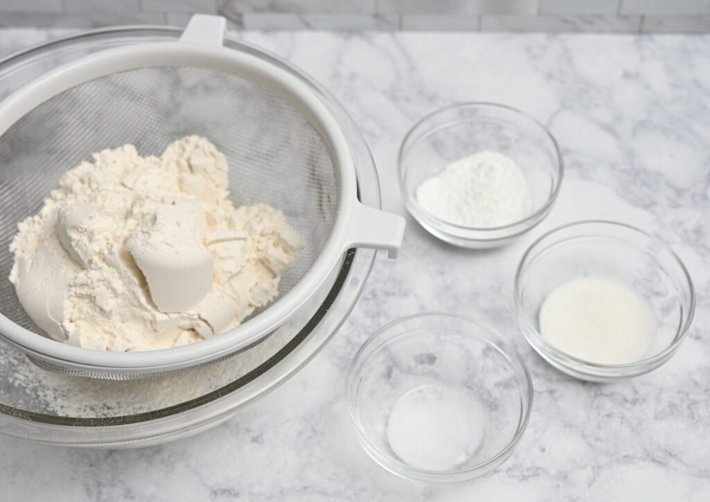 flour, salt, sugar, baking powder