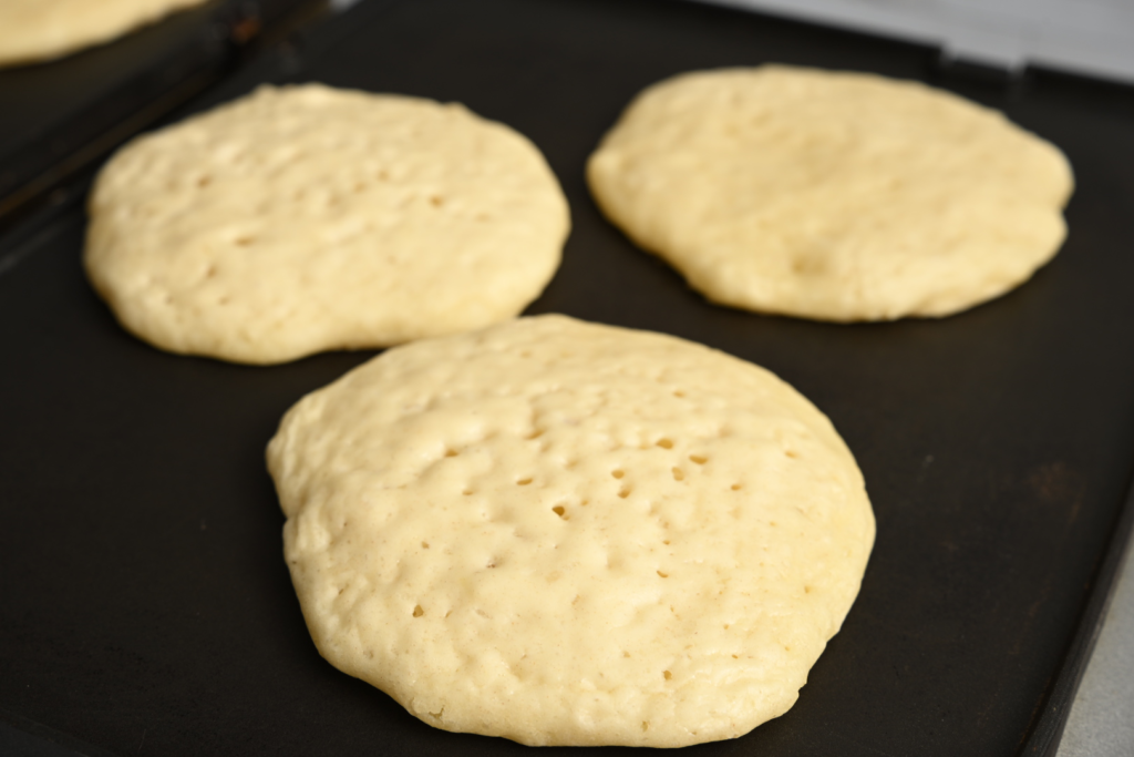 Pancakes bubbling