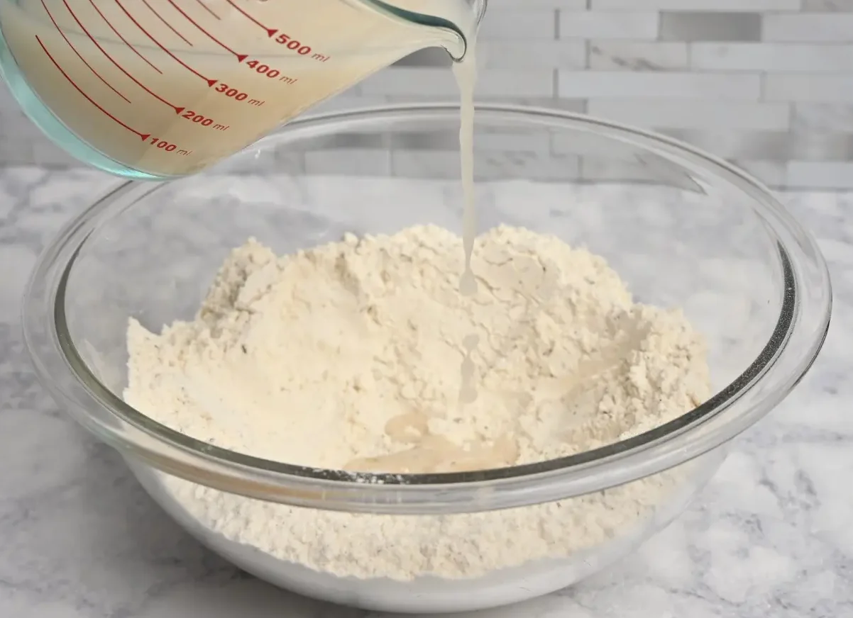 add yeast water into flour mixture