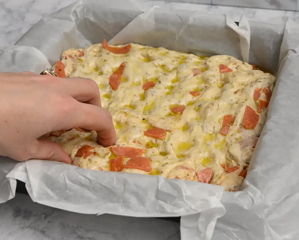 dimple Pepperoni Focaccia Bread