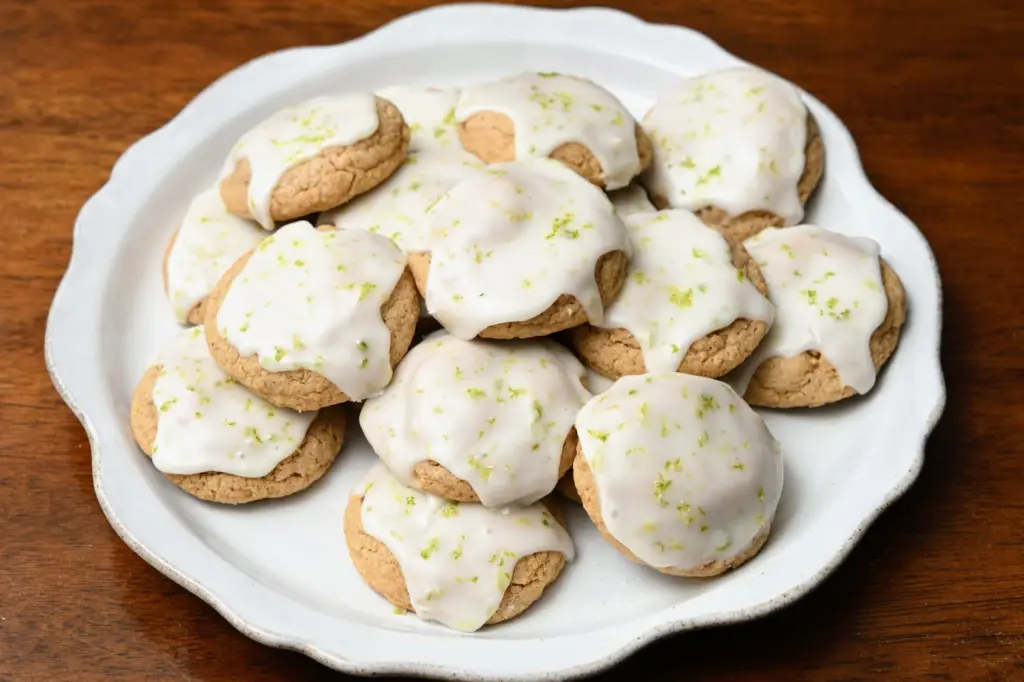 Lime glazed graham cracker cookies