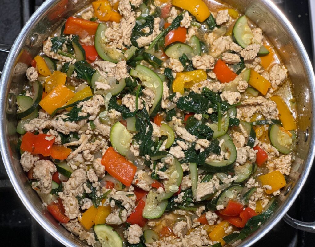 ground turkey and veggies