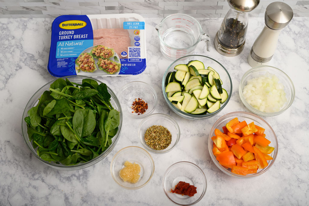 Ground Turkey Zucchini Skillet ingredients